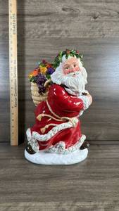 lot 114 image: Santa Claus with Fruit Basket Ceramic Cookie Jar