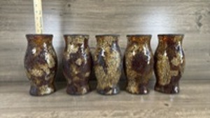lot 220 image: Mosaic Glass Vase Set of 5