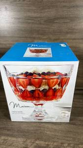 lot 253 image: Maison Glass Trifle Bowl with Footed Base