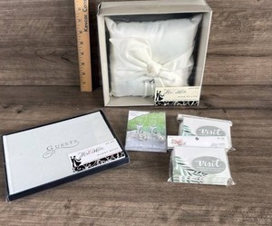 lot 331 image: Wedding Accessories Bundle with Ring Pillow, Guest Book