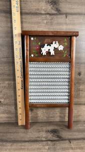 lot 343 image: Wooden Washboard with Cow Design