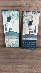 lot 384 image: Wooden Home Blessing Wall Signs Set with Inspirational Quotes