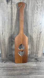 lot 392 image: Wooden Paddle with Heart Cutouts