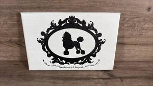 lot 396 image: Poodle Silhouette Canvas Wall Art with Quote
