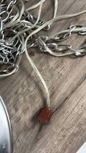 lot 413 image: Ceiling Light Fixture with Chain and Globe Shade