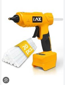 lot 57527 image: Cordless 100W Hot Glue Gun for Dewalt 20V Battery, Handheld Heavy Duty Glue Gun, 20 pcs glue stick, no battery - Retail $0