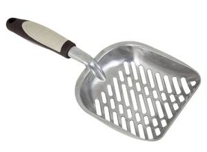 lot 57545 image: Petmate Metal CatKitty Litter Scoop, Deep Shovel, Premium Non-Stick Large Scooper with Non-Slip Handle & Curved Design for  - Retail $23
