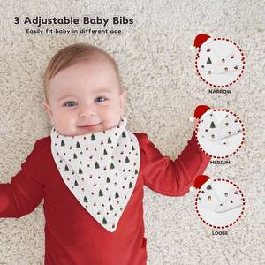 lot 57551 image: Susurration Muslin Baby Drool Bibs 4Pack Soft Triangular Adjustable Baby Bandana Bibs for Unisex Baby Girls & Boys - Retail $6