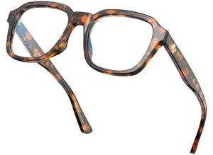 lot 57553 image: Oversized Square Blue Light Blocking Glasses Fashion Computer Eyewear for Women and Men BENNETT - Retail $20