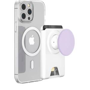 lot 57556 image: MagSafe Wallet Stand, Magnetic Wallet Stand, for Magsafe Phone Grip Card Holder, Magnetic Card Wallet Holder with Collapsible Grip, for iPhone 17 16 15 14 13 Series, Fit 3 Cards,White&white - Retail $15