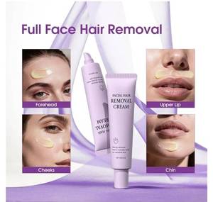 lot 57568 image: Facial Hair Removal Cream for Women, Gentle Face Hair Removal Cream for Sensitive Skin, Depilatory Creams for Face Chin Upper Lip for Smooth Soft Skin, Grooming Routine, 1.01 fl oz - Retail $10