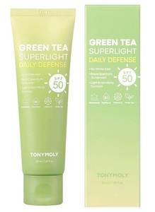 lot 57569 image: TONYMOLY Green Tea Korean Sunscreen SPF 50 PA No White Cast, Lightweight Face Sunscreen for All Skin Tones, Hydrating with Niacinamide, Panthenol & Hyaluronic Acid, 1.69 fl oz - Retail $20