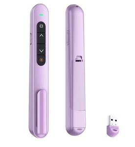 lot 57571 image: Presentation Clicker for PowerPoint, RF 2.4GHz USB Wireless Presenter Remote with Volume Control, PowerPoint Clicker Slide Advancer for Mac, Windows, Laptop, Keynote - Retail $14