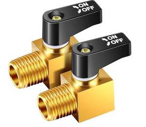 lot 57572 image: Air Compressor Valve, Mini Metal Ball Type Air Tank Drain Valve Brass, 14 Inch NPT Male x NPT Female for Air Compressor Part(2 Pieces) - Retail $10