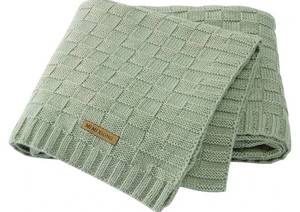 lot 57576 image: Baby Blankets for Boys Cable Knitted Baby Blanket Girl Soft Newborn Receiving Swaddle Stroller Crib Sage Green 40x30 - Retail $20