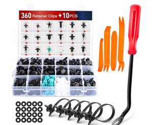 lot 57583 image: 360Pcs Car Retainer Clips Fastener Remover Kit - 18 Most Popular Sizes Auto Push Pin Rivets for Benz BMW Toyota Honda Subaru Nissan Mazda - Retail $21