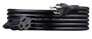 lot 57595 image: Amazon Basics Extension Cord, 10 Ft, 3 Prong Outlet Extender, Indoor, 13 Amps, 125V, Black - Retail $7