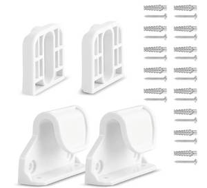 lot 57598 image: Retractable Baby Gate Replacement Parts, 55 W x 33 H Retractable Baby Gate Extensions (Including 2 x Latches  2 x Brackets  1 Set of Screws) for Retractable Gate (White) - Retail $9