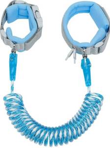lot 57604 image: Kids Leash for Toddler, Reflective Anti Lost Wrist Link with Key & Lock, 8.2ft Safety Wristband Child Walking Harness for Supermarket Mall Airport Amusement Park Zoo Travel, Blue - Retail $9