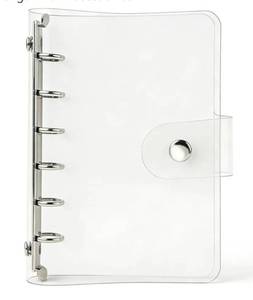 lot 57620 image: A7 Binder 6 Ring Budget Binder Clear PVC Planner Cover Notebook Shell for Organizer Accessories - Retail $7
