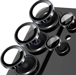 lot 57621 image: 2 Sets Camera Lens Protector for Samsung Galaxy S26 Ultra, Metal Aluminum Circle Tempered Glass Camera Protector, Military Grade Shatterproof��Case Friendly, Accessories Lens Protector-Black - Retail $13