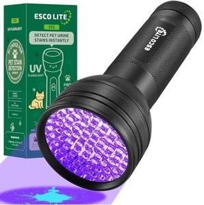 lot 57651 image: LITE UV Flashlight Black Light, 51 LED 395 nM Ultraviolet Blacklight Detector for Dog Urine, Pet Stains and Bed Bug - Retail $13