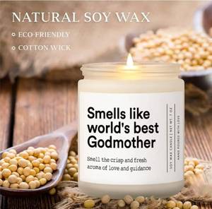 lot 57677 image: Godmother Proposal Gift, Godmother Gifts from Godchild, Will You Be My Godmother, Birthday Mothers Day God Mother Gifts- Handmade Lavender Godmother Candle(7oz) - Retail $15