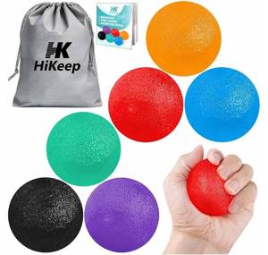 lot 57684 image: Stress Balls for Adults (6 Pack), Stress Ball, Hand Strengthening Devices, Hand Exercisers for Strength, Exercise Squeeze Squishy Wrist Ball, Physical Therapy Exerciser, Grip Strength Trainer - Retail $10