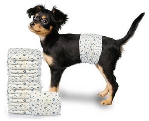 lot 57689 image: LeapSheep Disposable Dog Diapers Male, Super Absorbent Male Dog Wraps, Puppy Diapers for Doggie Training, Excitable Urination, Incontinence (XSmall, 20ct) - Retail $12