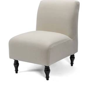 lot 57701 image: Armless Accent Chair Cover Slipcover, Slipper Chair Stretch Spandex Removable for Armless Chair Furniture Protector for Living Dining Room Hotel (Beige, 1) - Retail $19