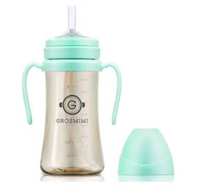 lot 57704 image: Spill Proof no Spill Magic Sippy Cup with Straw with Handle for Baby and Toddlers, Customizable, PPSU, BPA Free 10 oz (Aqua green) - Retail $25