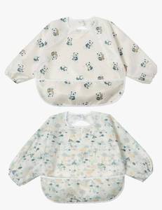 lot 57707 image: Baby Bib with Pocket Waterproof Toddler Bibs Infant Feeding Bibs for Boys and Girls, Pack of 2 Colors - Retail $15
