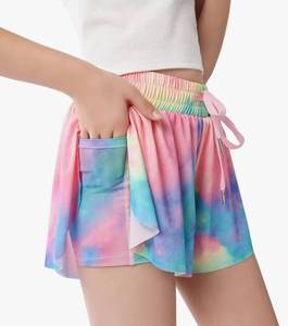 lot 57708 image: Girls Flowy Shorts with Spandex Liner,2 in 1 Butterfly Shorts Teen Girls with Pockets for Sports Running Athletic(3-4T) - Retail $13