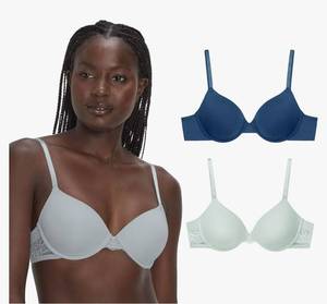lot 57719 image: Womens Underwire Bra, Push-up Bra for Women, Underwire Bra with Adjustable Straps 2-Pack - Retail $28