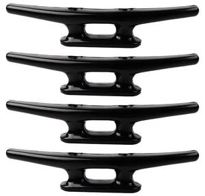 lot 57724 image: Nylon Boat Cleats Black, 4568, Marine Grade Dock Cleats for Rope, Kayak, Mooring, Canoe, Maritime Decor, Tie Down(Black, 6 4pack) - Retail $10