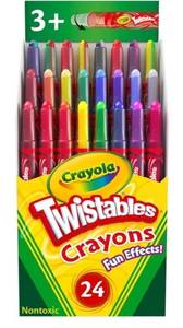 lot 57727 image: Crayola Twistables Crayons for Kids (24ct) School Supplies for Toddlers, Less Mess Coloring, Gifts for Boys & Girls, Ages 3, 4, 5 - Retail $9