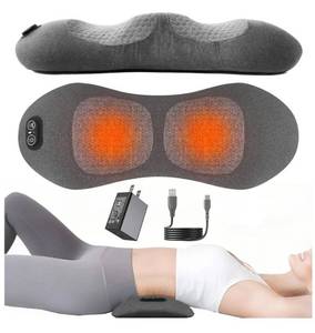 lot 57731 image: Lower Back Massager for Pain Relief Deep Tissue, Smooth Spine Triple Fusion Back Massager with Heat & Vibration & Traction, Electric Lumbar Support Pillow for Bed, Chair, Office - Retail $66