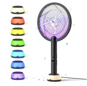 lot 57737 image: Electric Fly Swatter Bug Zapper Racket 4000V LED Screen Dual Modes Fly Zapper Rechargeable for Indoor Home Office Backyard Patio Camping - Retail $22