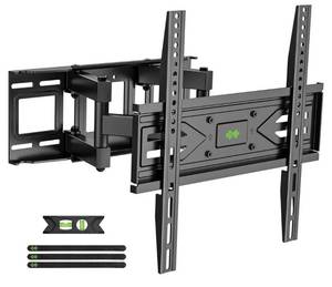 lot 57745 image: Full Motion TV Wall Mount for Most 32-70 inch TVs up to 99 lbs, Wall Mount Bracket with Dual Articulating Arms, Swivel, Tilt, Max VESA 400x400mm, TV Mount Fits 1216 Wood Studs - Retail $30