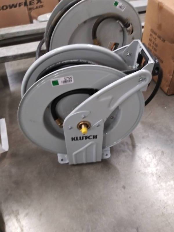 Klutch 3/8x50FT Auto Rewind Industrial Air Hose Reel., Band Saw ~  Circular Saws ~ Pallet Jacks And More!!