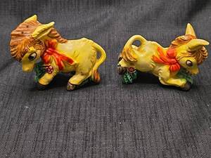 lot 5509 image: Ceramic goat Figurine Set with Japanese Pottery salt and pepper shakers