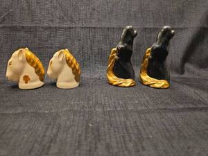 Elbe Art Hand Decorated Porcelain Horse salt and pepper shaker Sets