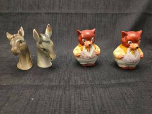 lot 5549 image: Japanese Ceramic Animal Figurines and Salt Pepper Shakers