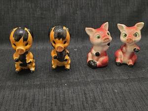 lot 5568 image: Ceramic Pig Figurine Collection Salt and Pepper Shakers