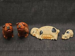 lot 5570 image: Ceramic Farm Animal Salt and Pepper Shakers Set