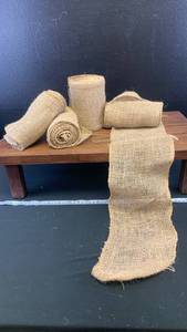 lot 40507 image: Natural Burlap Fabric Rolls x 4