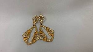 lot 5312 image: Gold Tone Crystal Rhinestone Drop Earrings