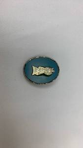 lot 5317 image: Religious Figure Blue Enamel Brooch