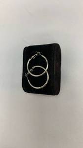 lot 5330 image: Sterling Silver Hoop Earrings