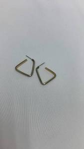 lot 5351 image: Gold-Tone Triangular Hoop Earrings